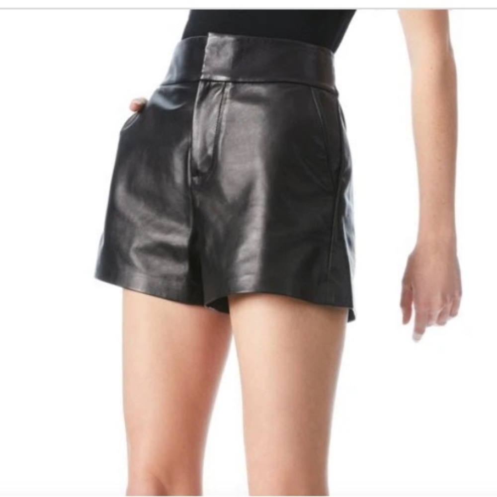 Alice and olivia  caddy shorts. Lamb leather